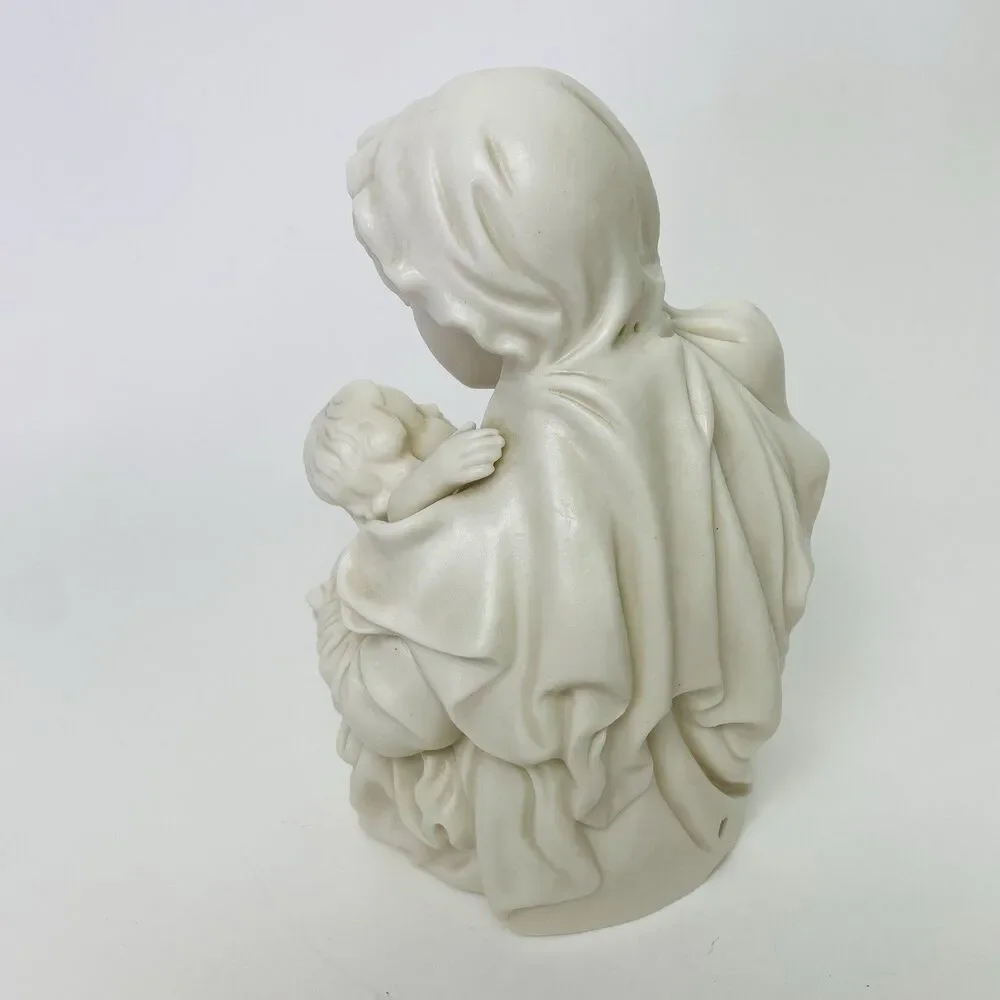Vintage Norcrest Japan Madonna Child Lighted Figurine Lamp Religious MCM